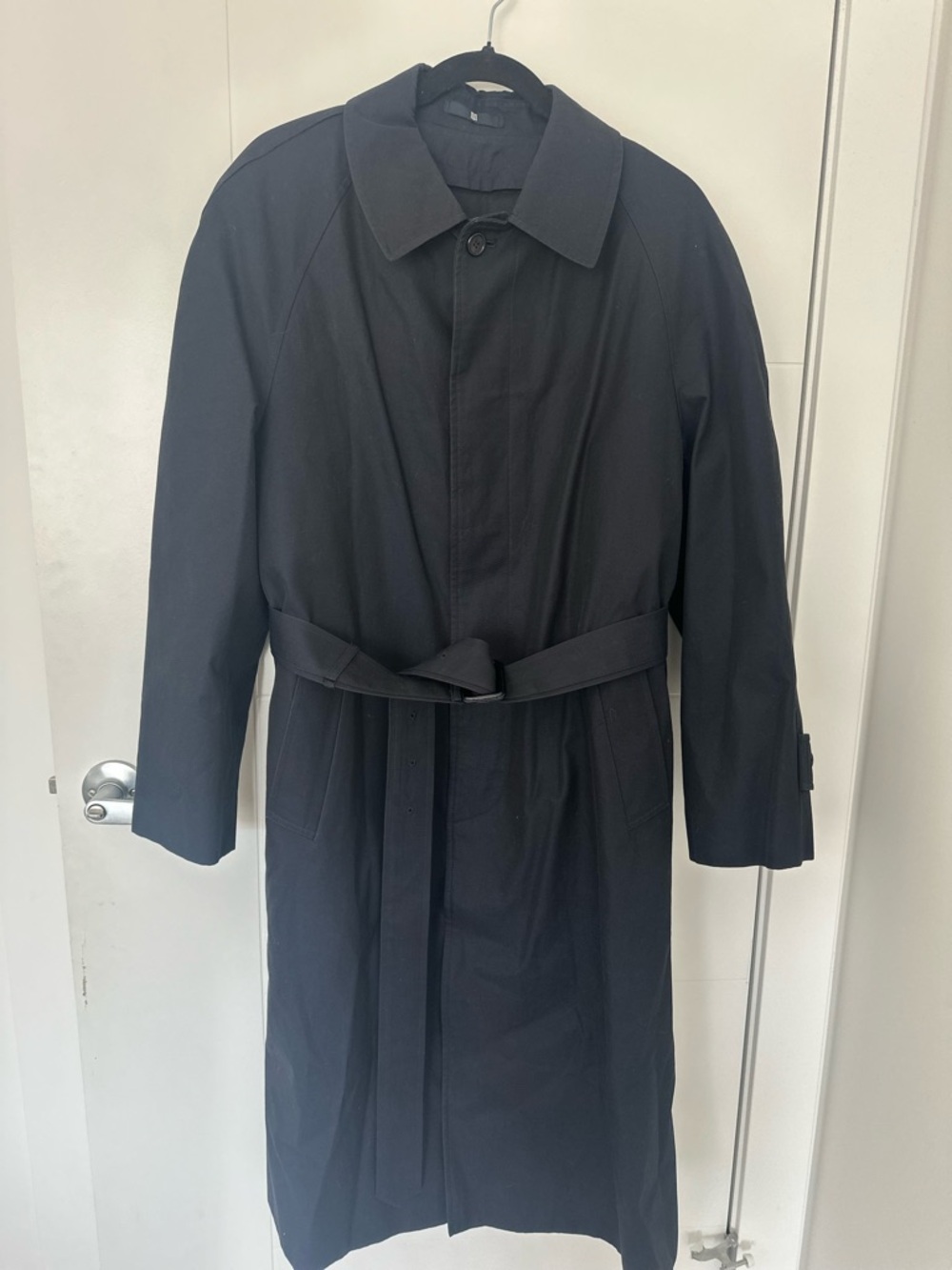 Vintage Maestro Navy Trench Coat Removable Lining Belted Classic Coat - Picture 9 of 16